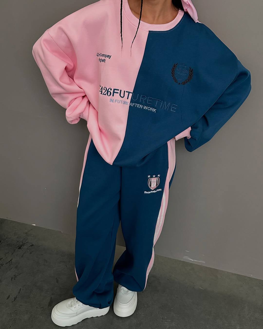 Oversized φόρμα σε δύο αποχρώσεις