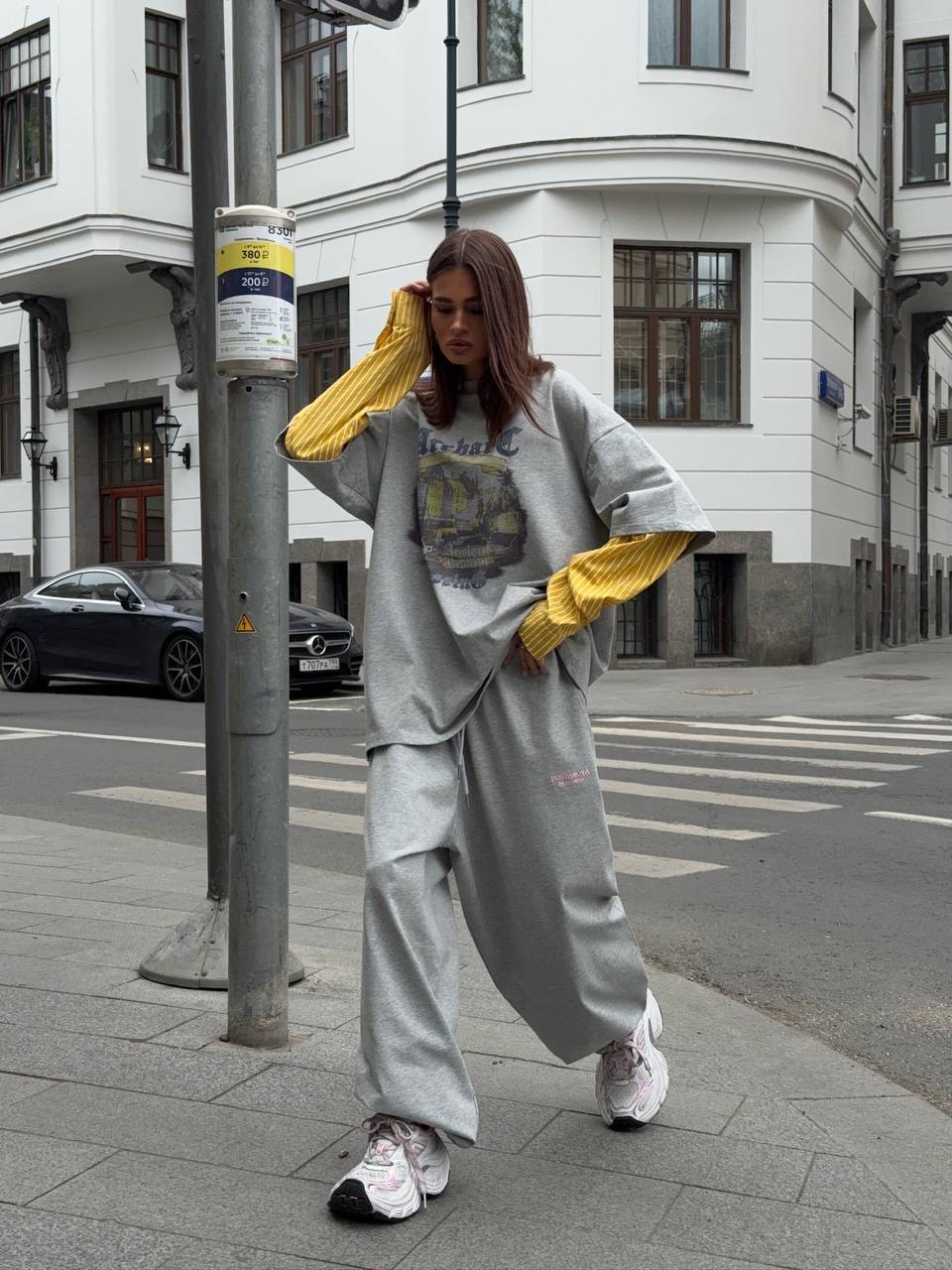 Oversized φορμα με μανίκια πουκαμίσου